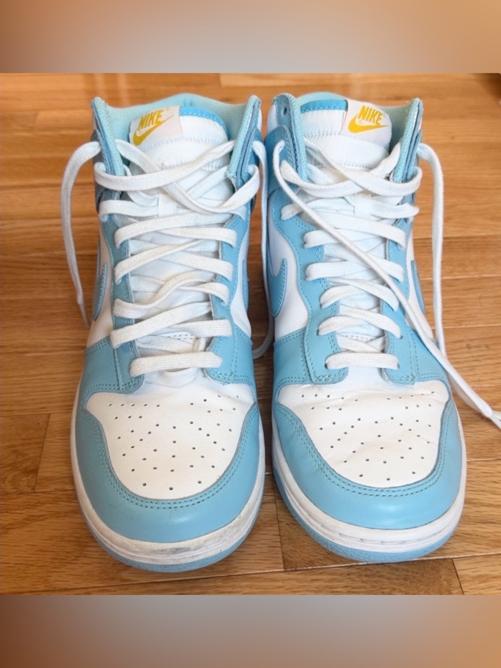 Nike Dunk High Blue Chill Men’s 9.5 White Blue Sneakers Athletic Streetwear